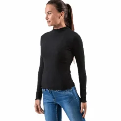 Emma L/S High Neck Top Jrs Black