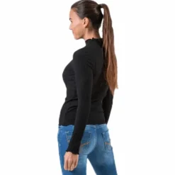 Emma L/S High Neck Top Jrs Black