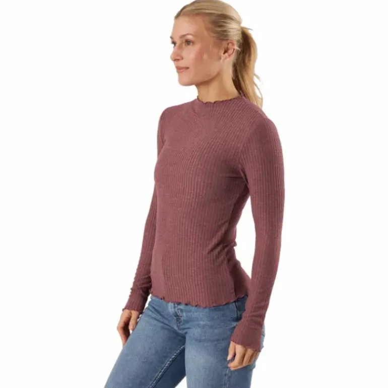 Emma L/s High Neck Top Noos Jr Rose Brown