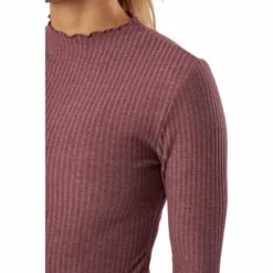 Emma L/s High Neck Top Noos Jr Rose Brown