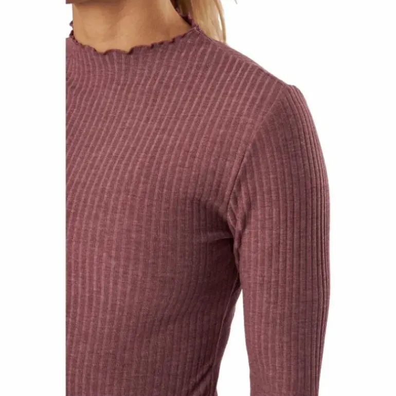 Emma L/s High Neck Top Noos Jr Rose Brown