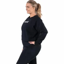 Essential Fleece Crew Plus White/Black