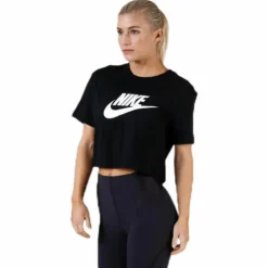 Essential Icon Crop Futura Tee White/Black