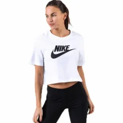 Essential Icon Crop Futura Tee White/Black