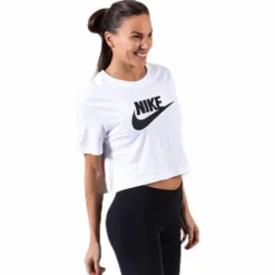 Essential Icon Crop Futura Tee White/Black