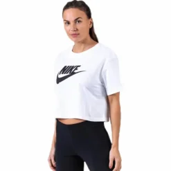 Essential Icon Crop Futura Tee White/Black