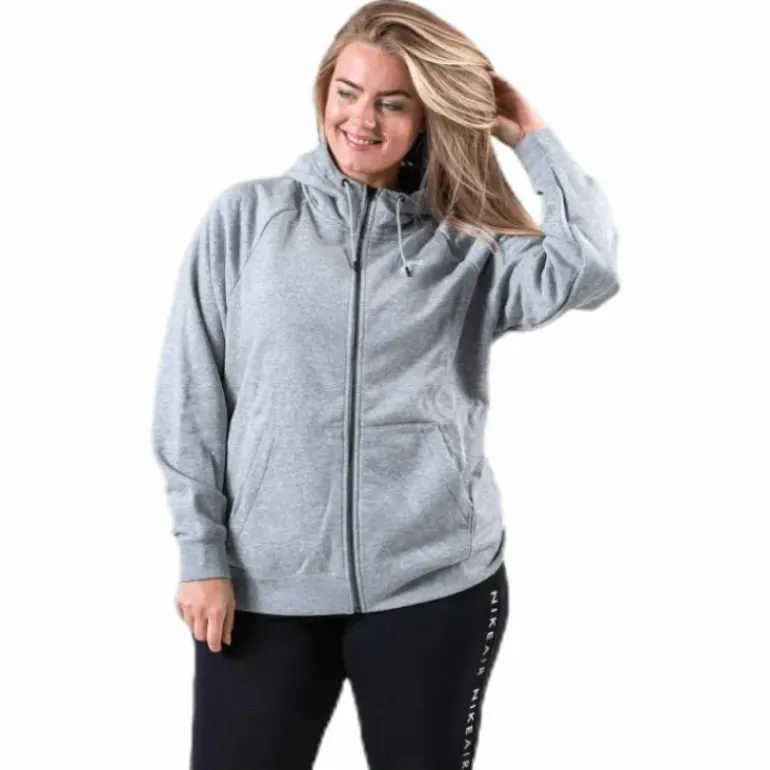 Essential Zip Hoodie Plus Grey