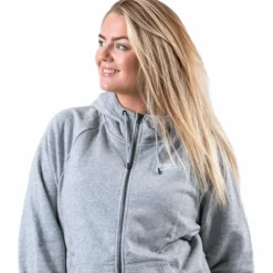 Essential Zip Hoodie Plus Grey