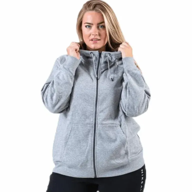 Essential Zip Hoodie Plus Grey