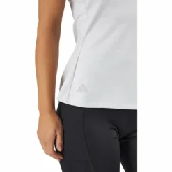 Essentials Heathered Mock-Neck Sleeveless Golf Polo Shirt White