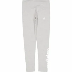 ESSENTIALS HIGH-WAISTED LOGO LEGGINGS Medium Grey Heather / White