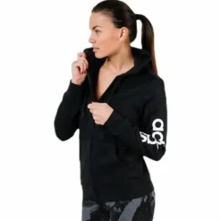 Essentials Linear Full Zip Hoodie Black / White