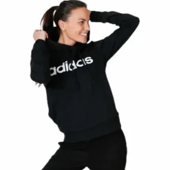Essentials Linear Over Head Hoodie Black / White