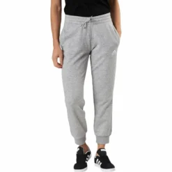 Essentials Regular Tapered Cuffed 7/8 Pant Medium Grey Heather / White