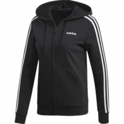 Essentials 3S Full Zip Hoodie Black / White