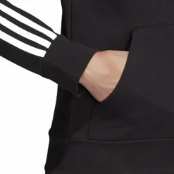 Essentials 3S Full Zip Hoodie Black / White