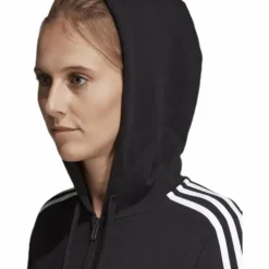 Essentials 3S Full Zip Hoodie Black / White