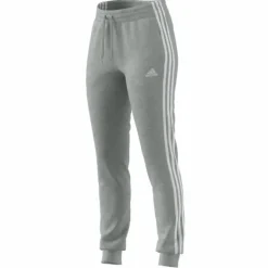Essentials Single Jersey 3-Stripes Joggers Medium Grey Heather / White