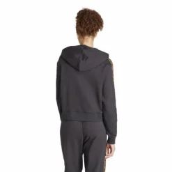 Essentials 3-Stripes Animal Print Relaxed Hoodie Black / Magic Beige