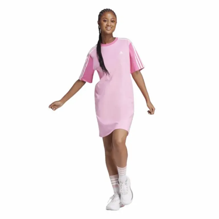 Essentials 3-Stripes Single Jersey Boyfriend Tee Dress Pink
