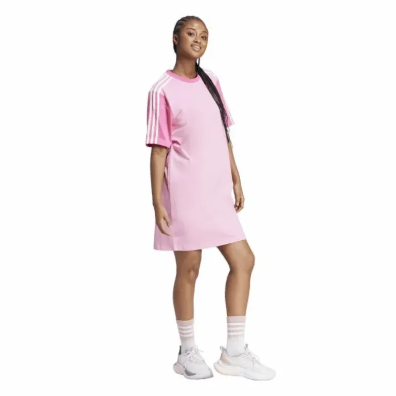 Essentials 3-Stripes Single Jersey Boyfriend Tee Dress Pink