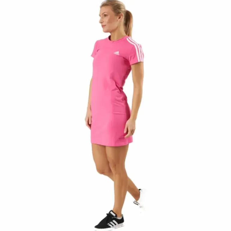 Essentials 3-Stripes Tee Dress Pulmag/White