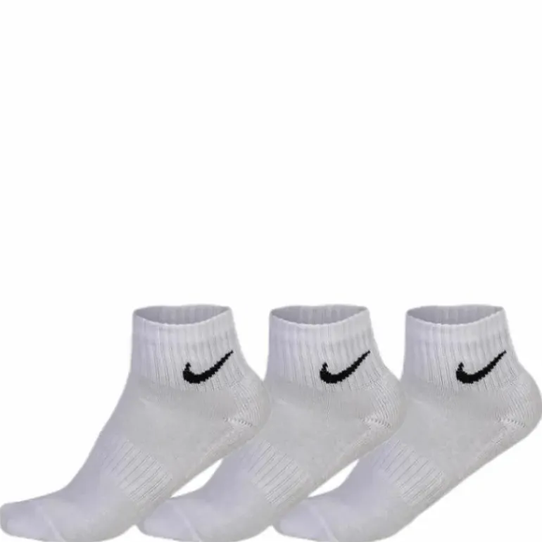 Everyday Cushioned Training Ankle Socks (3 Pairs) WHITE/BLACK