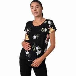 First One Ss Aop Top Black