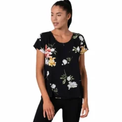 First One Ss Aop Top Black