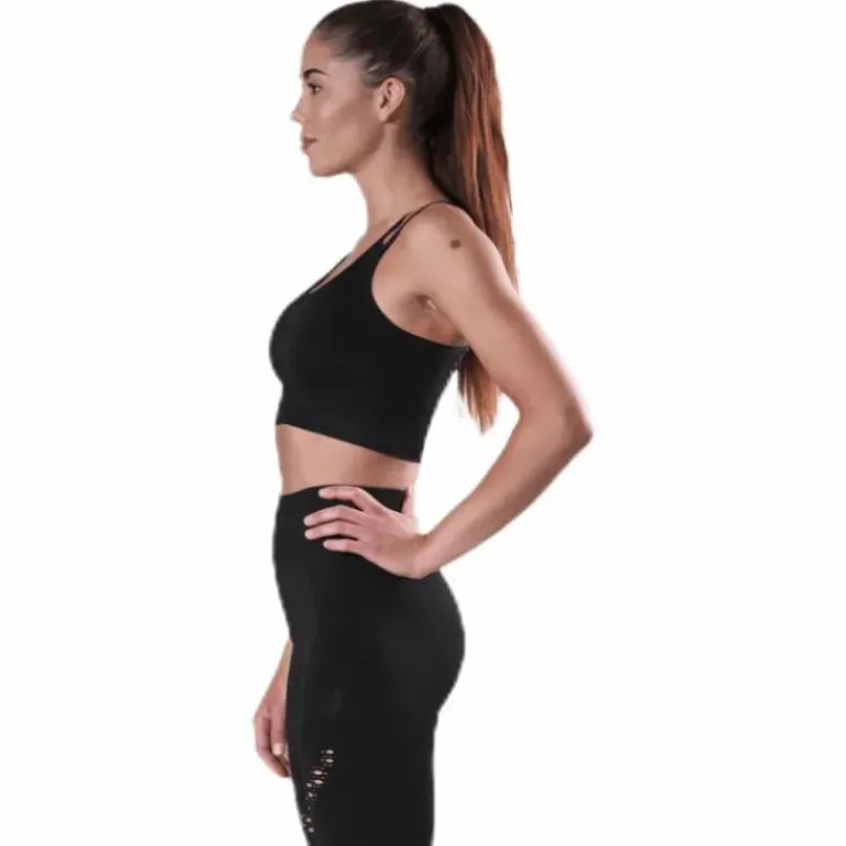 Fitness Seamless Mesh Bra Black