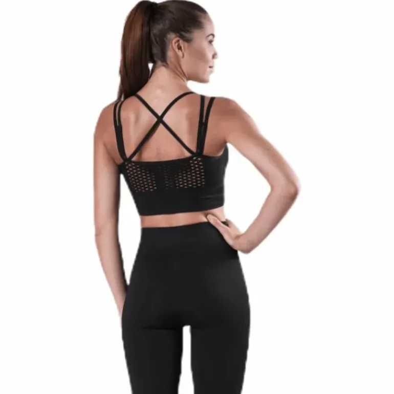 Fitness Seamless Mesh Bra Black