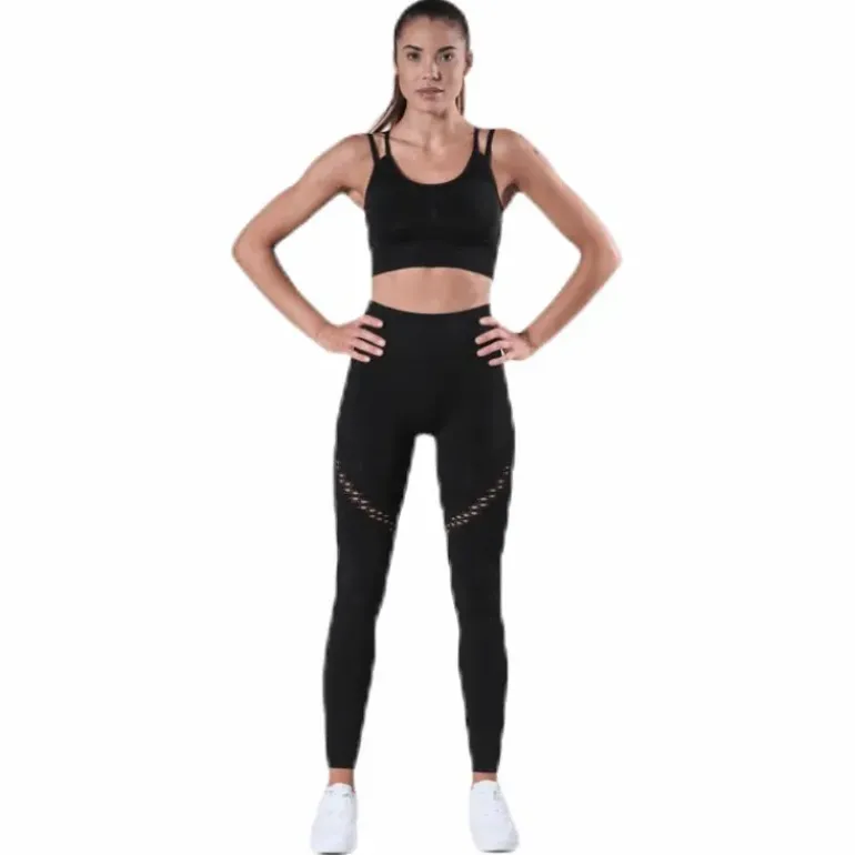 Fitness Seamless Mesh Bra Black