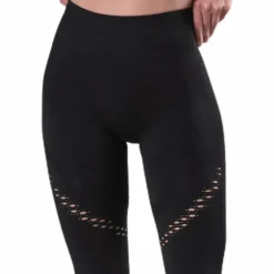 Fitness Seamless Mesh Tights Black