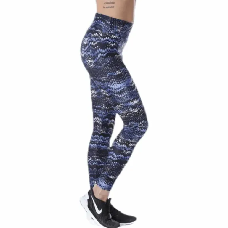 Flattering AOP Tights Blue/Black