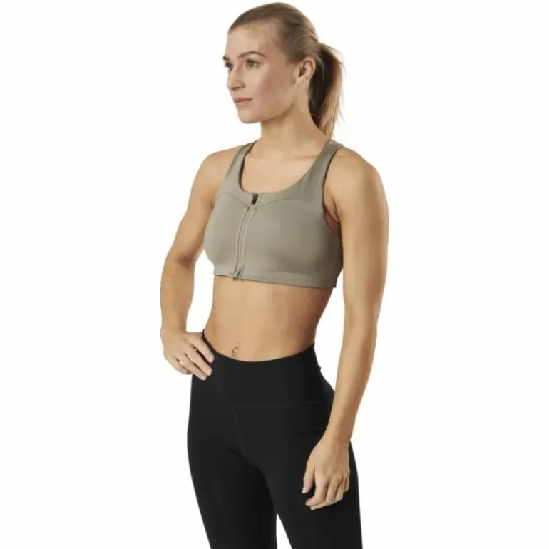 Front Zip Sports Bra Green