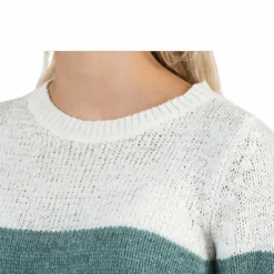Geena L/S Block Pullover Knt White
