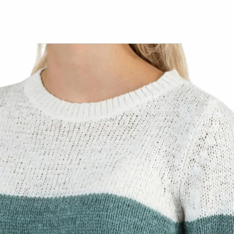 Geena L/S Block Pullover Knt White