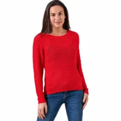 Geena Xo L/S Pullover Knt Red