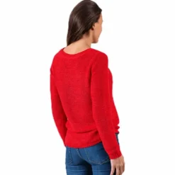 Geena Xo L/S Pullover Knt Red