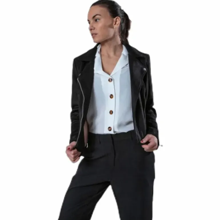 Gerry Faux Suede Biker Otw Black