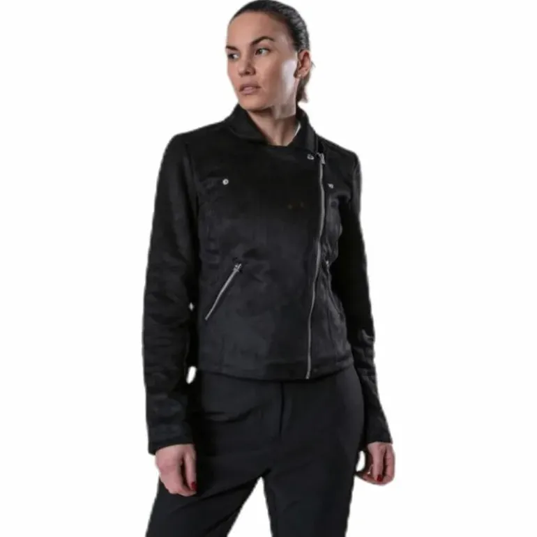 Gerry Faux Suede Biker Otw Black