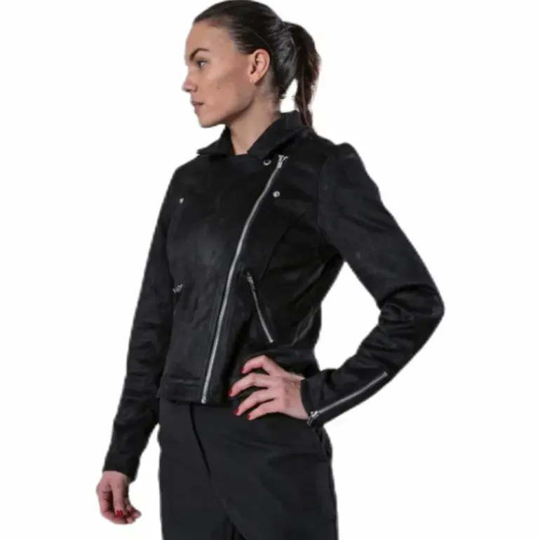 Gerry Faux Suede Biker Otw Black