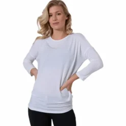 Glamour 3/4 Top Jrs White