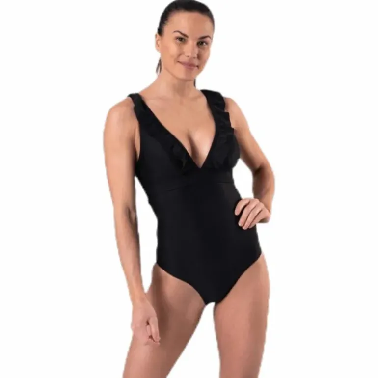 Halia Frill Swimsuit Black