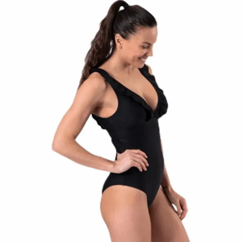 Halia Frill Swimsuit Black