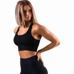 Hatha Seamless Crop Top Black