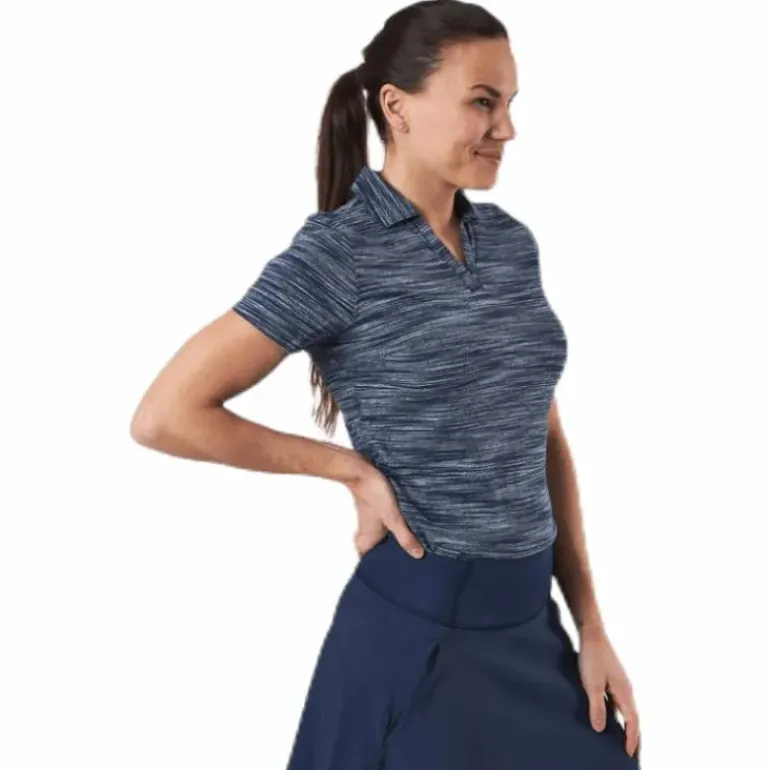 Heather Slub Polo Blue