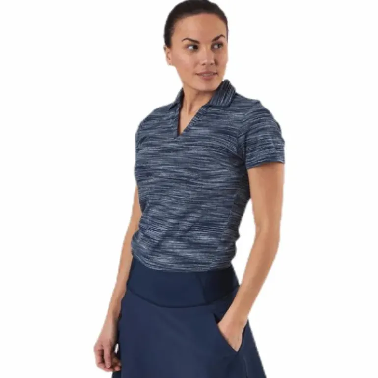 Heather Slub Polo Blue