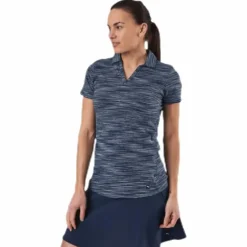 Heather Slub Polo Blue
