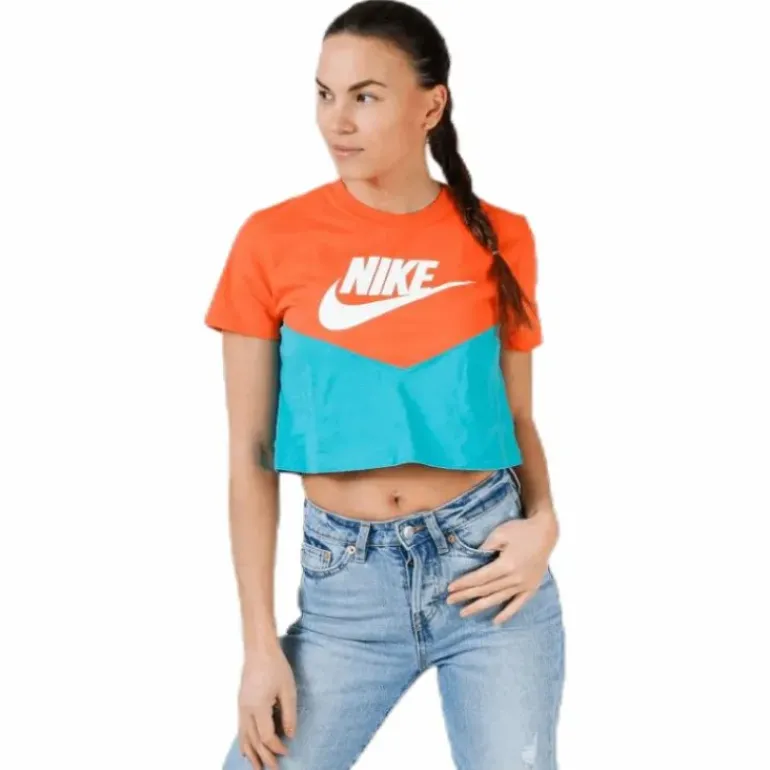 Heritage SS Top Orange/Turquoise